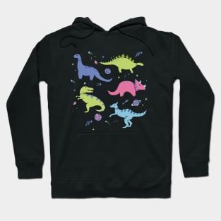 Space Dinosaurs in a Purple Sky Hoodie